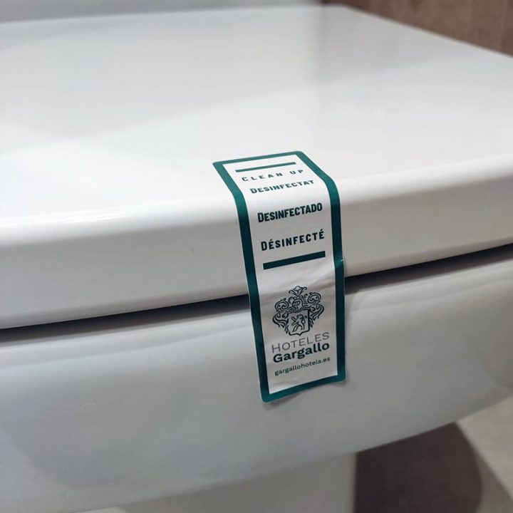 precintos para inodoros WC para baños de hotel