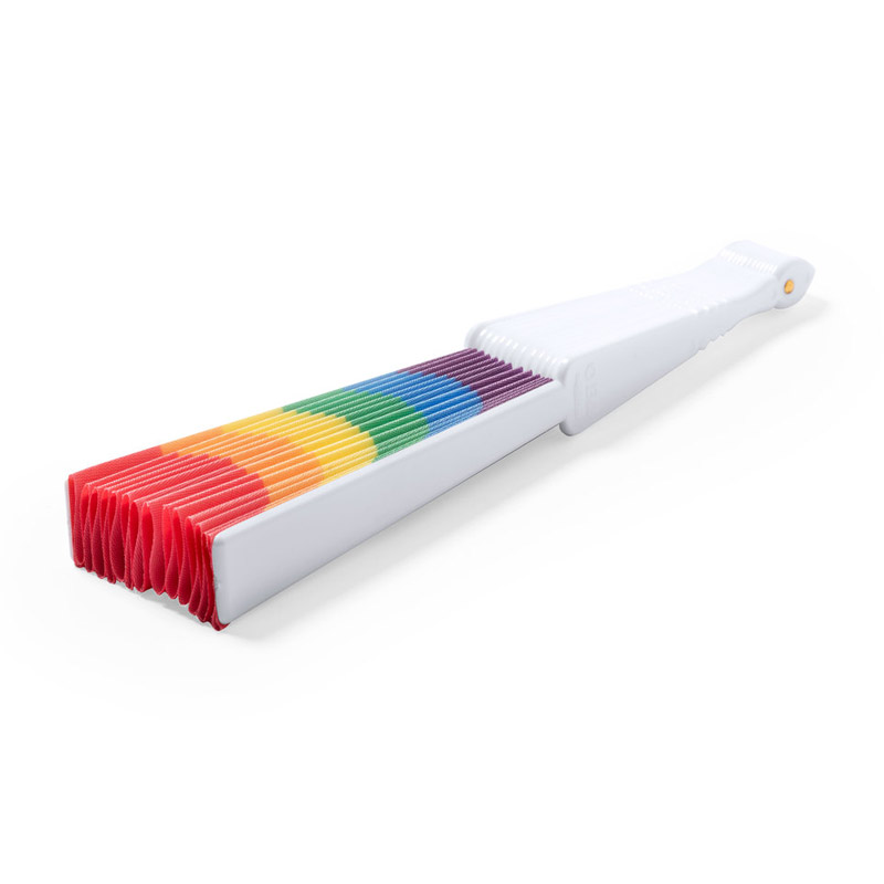abanico rainbow orgullo LGTBI personalización de abanicos para el Día del Orgullo