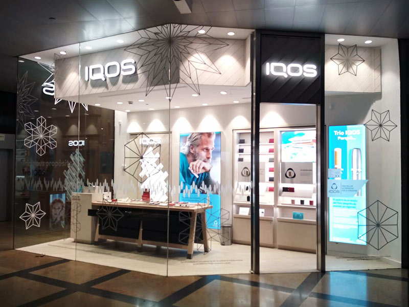 rótulo interior personalizado con luz para tienda