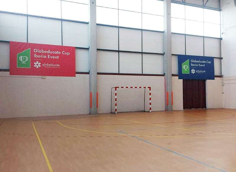 lonas publicitarias para pabellón deportivo escolar